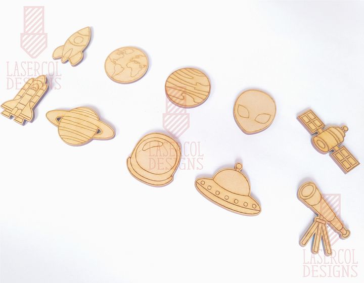 Space Cut Outs and Stud Earrings - Laser Cut Files product image (2)