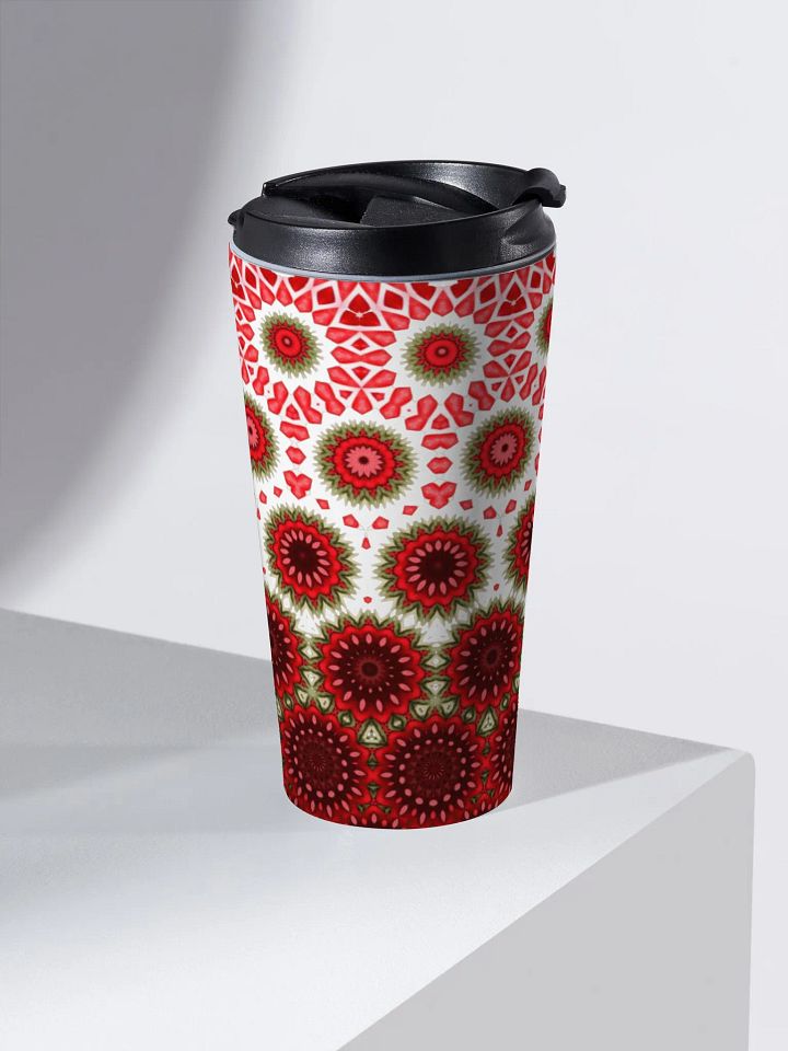 Red Green & White Daisy Travel Mug product image (2)