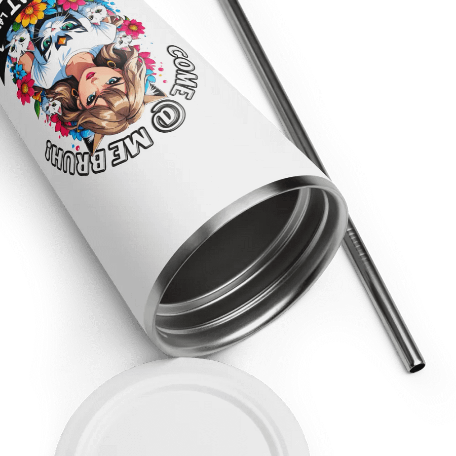 Childless Cat Lady 20 oz Tumbler Cup - White - Insulated Tumbler with a Straw product image (9)