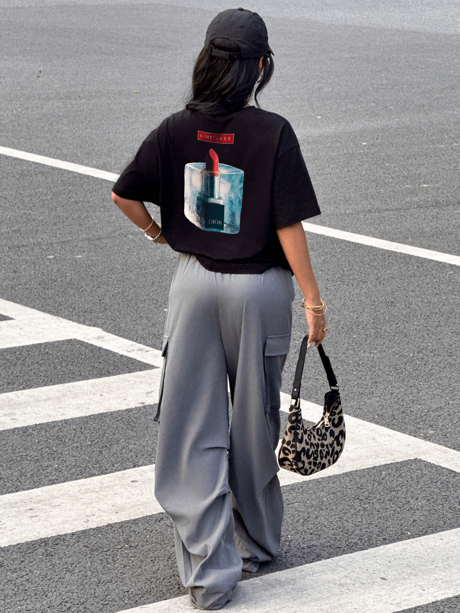 Women's Streetwear T-Shirt – Dior Lipstick Print | Limitless Vibe product image (1)