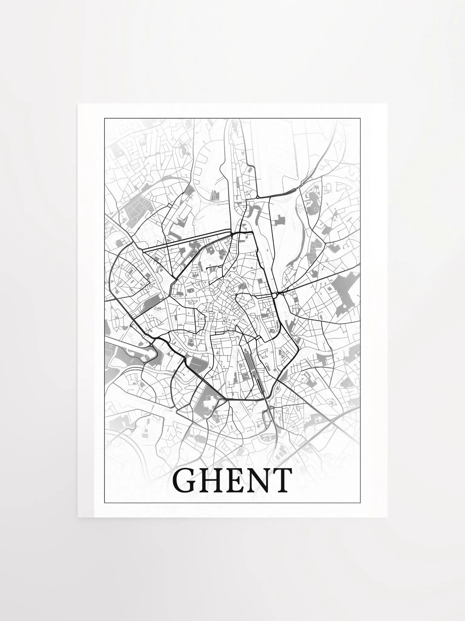 Ghent, Belgium, city map print product image (2)
