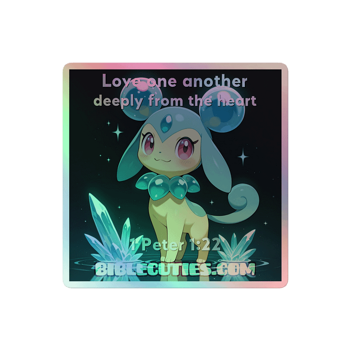 Bible Cuties Olivia - Love one another deeply from the heart Holographic Sticker product image (2)