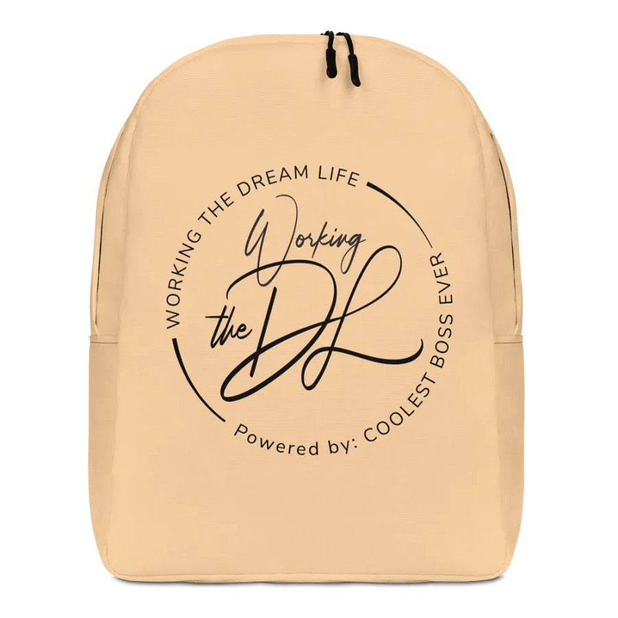 Work the Dream Life – Cream Minimalist All-Over Print Backpack for Work, Travel & Everyday Use product image (1)