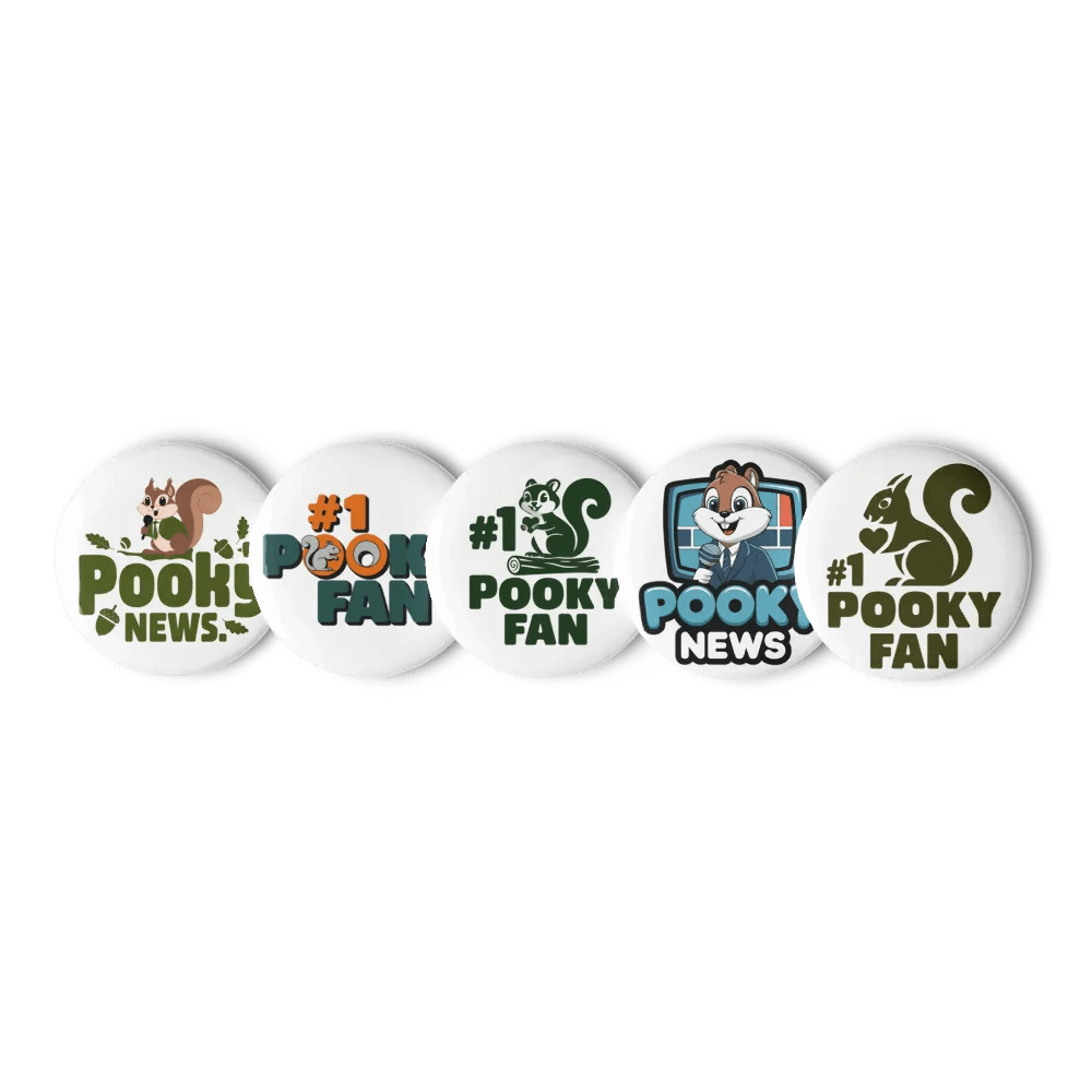 Original Pooky Artwork Buttons: Set of Five -R product image (1)
