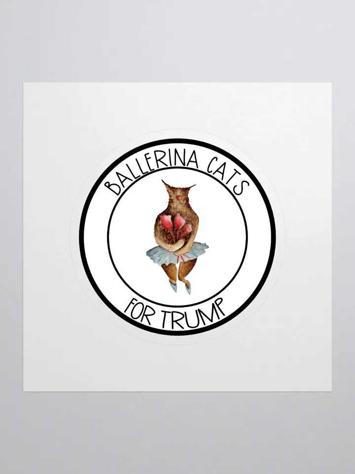 Ballerina Cat With Roses For Trump Sticker product image (1)