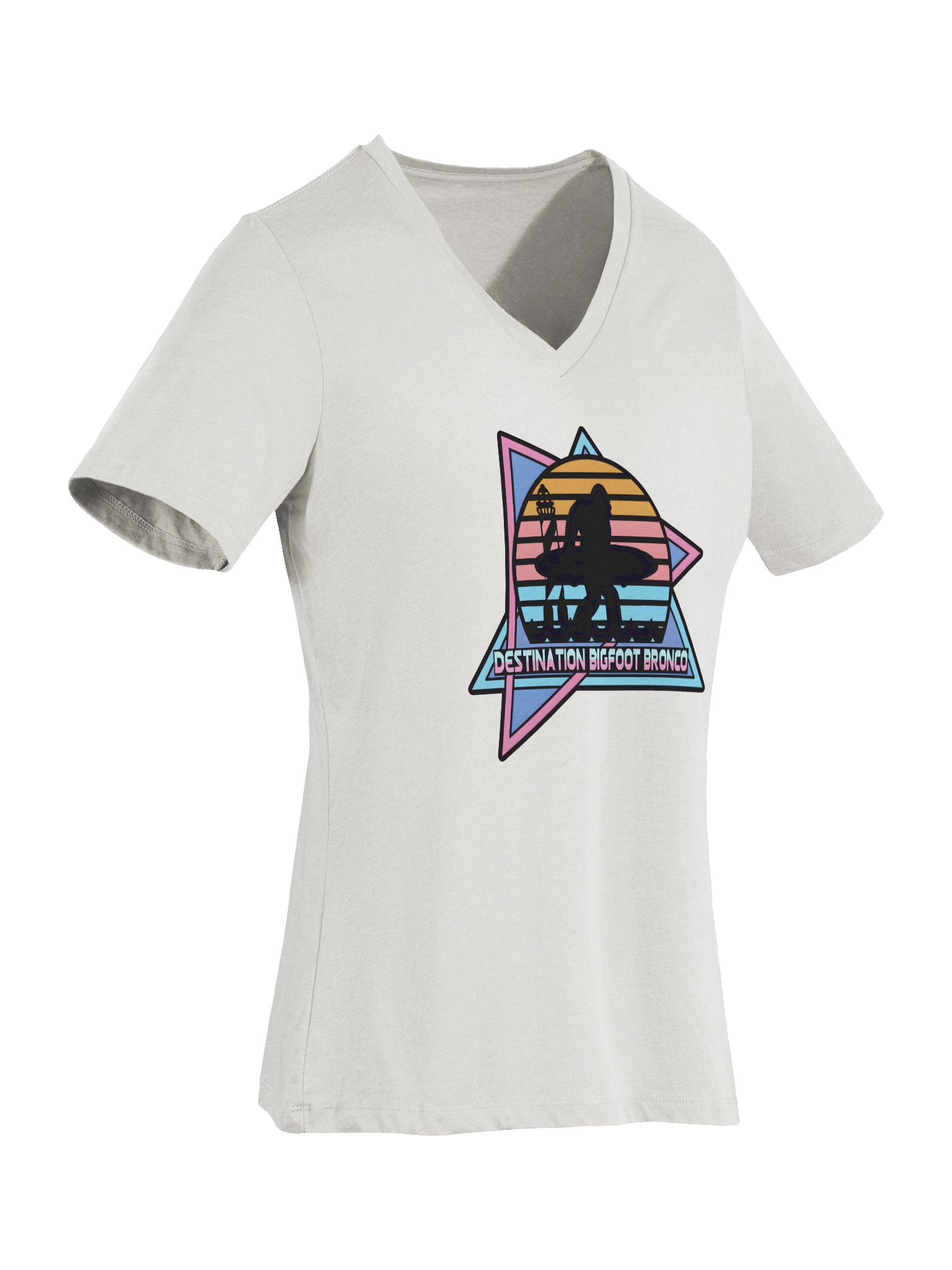 Destination Bigfoot Bronco Retro-Inspired Bella+Canvas Women's Relaxed V-Neck T-Shirt (Multiple Colors Available) product image (61)