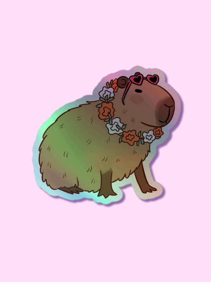 Capybara Paradise Holographic Sticker product image (1)