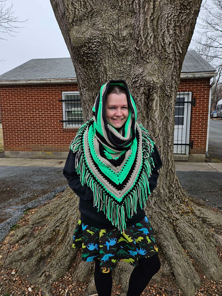 Crochet Wild Oleander Hooded Scarf product image (1)