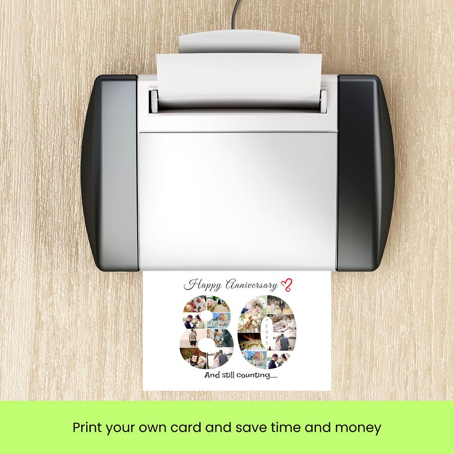 80 Year Anniversary Photo Card Editable Canva Template product image (8)