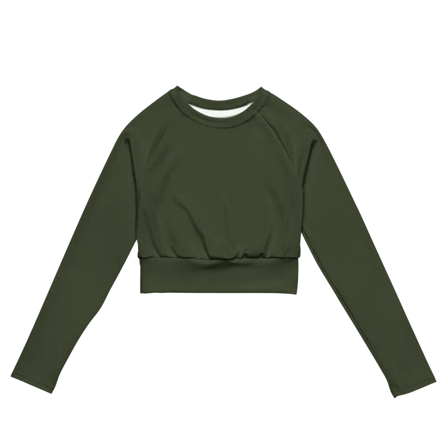 Olive Cropped Rash Guard product image (3)