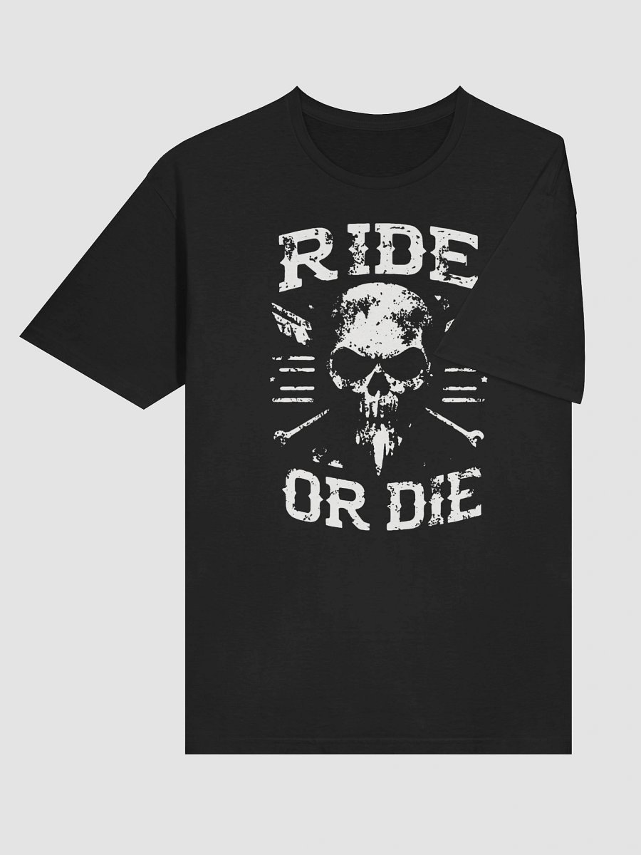 Ride or Die T-Shirt - Biker & Military Skull Emblem product image (4)