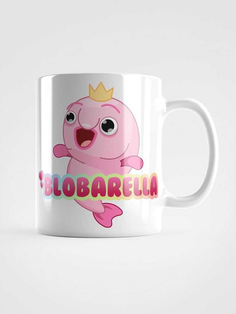 Blobarella White Logo Mug