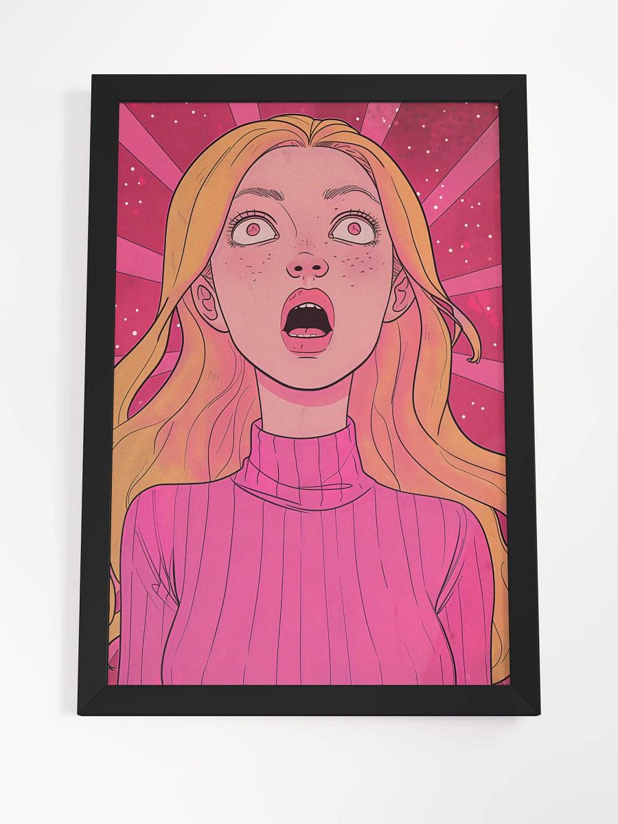 Surprised Pop Art Girl Poster - Framed product image (8)