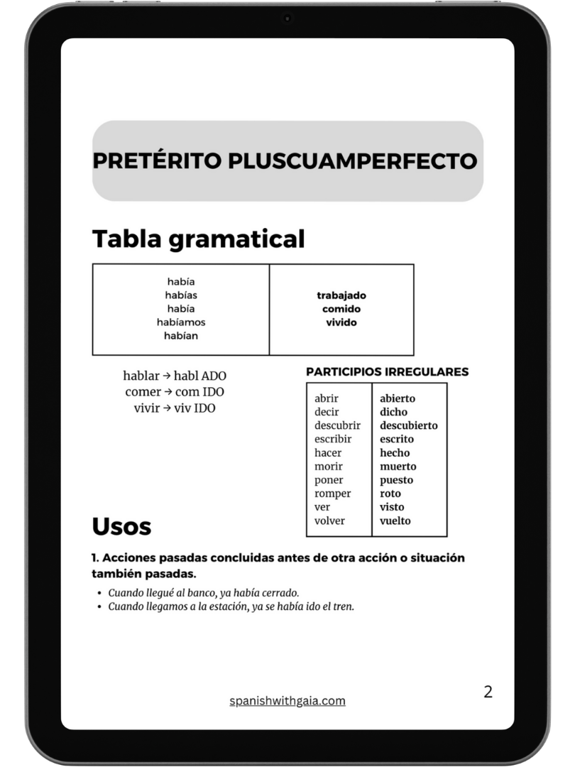 PDF P. PLUSCUAMPERFECTO + exercises product image (1)