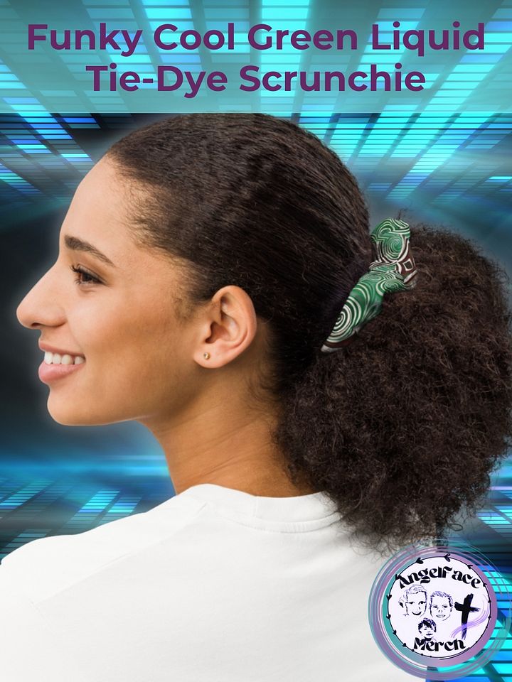 Funky Cool Green Liquid Tie-Dye Scrunchie product image (1)