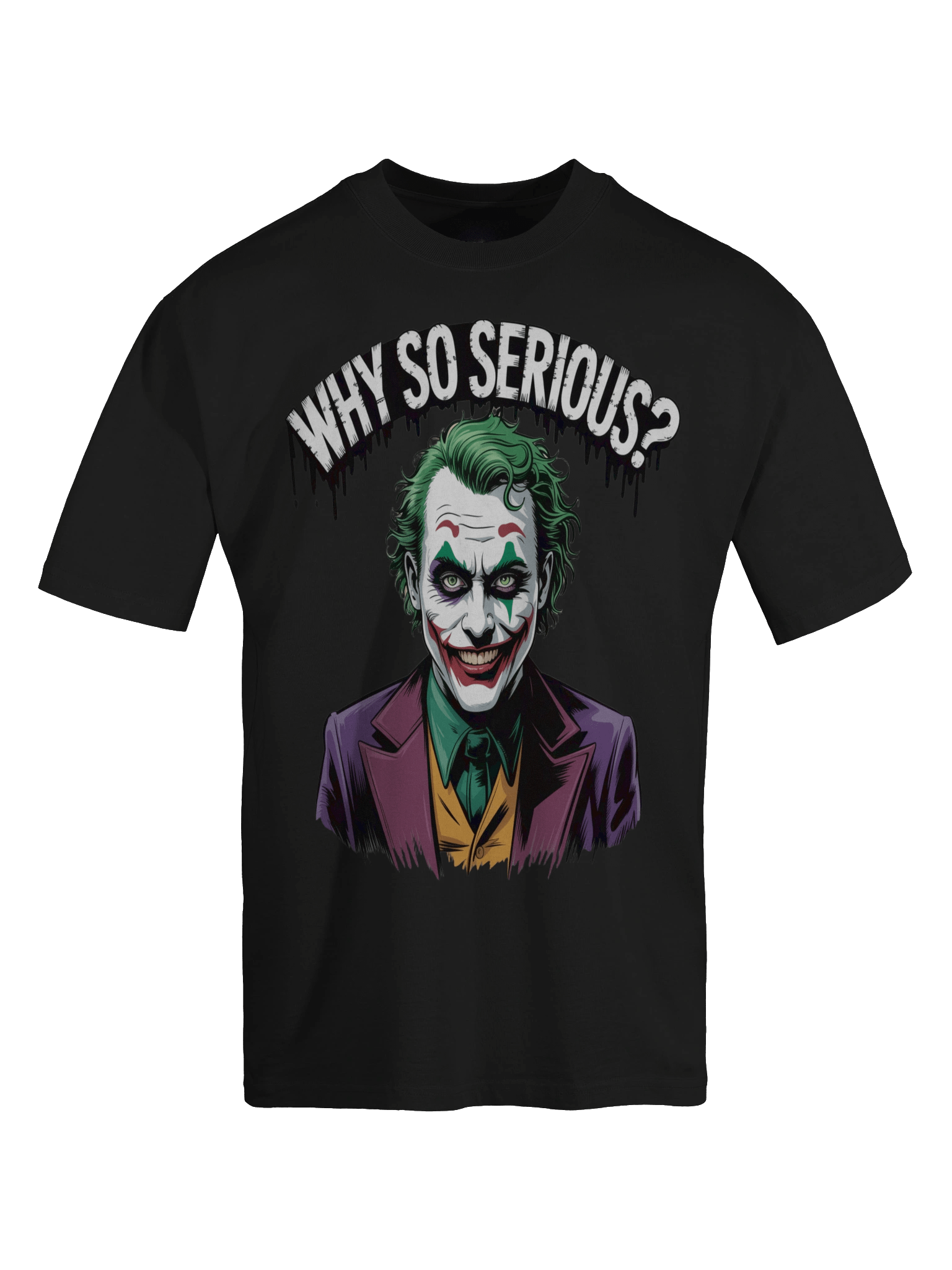 Crimson Query: Why So Serious? Joker Oversized Faded T-Shirt product image (1)