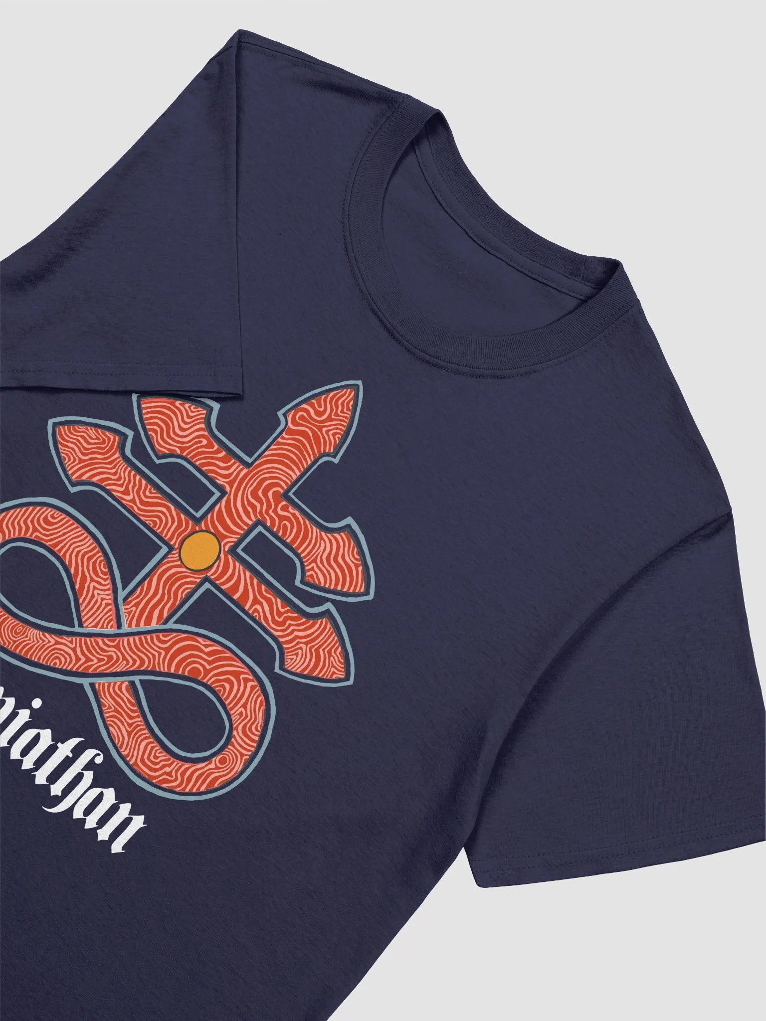 Leviathan - a symbol of medieval alchemy. Vintage T-shirt design product image (3)