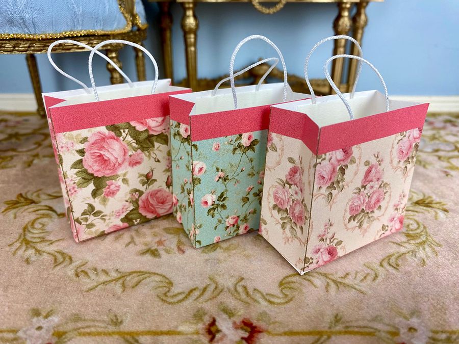 1:6 scale printable PDF shopping bags for 12