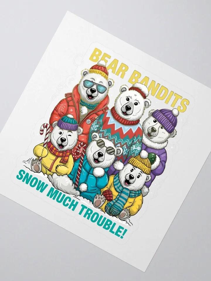 Bear Bandits of the North Fun Polar Bear Sticker product image (2)