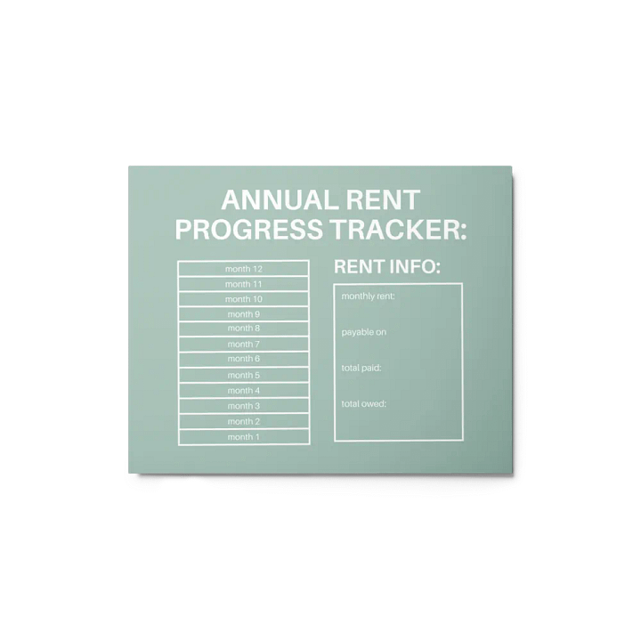 ANNUAL RENT TRACKER (white design 4) product image (1)