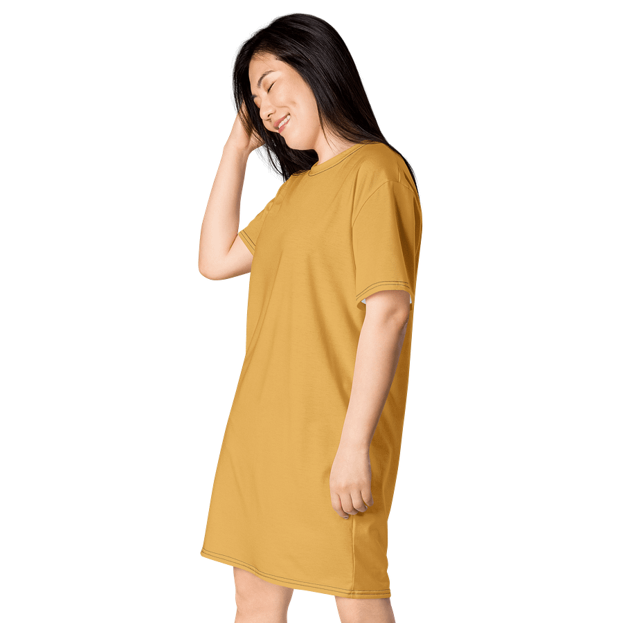Harvest Gold Oversized T-Shirt Dress | Stretchy Fabric | Casual or Formal Style | Sizes 2XS-6XL | Exclusive Design product image (3)