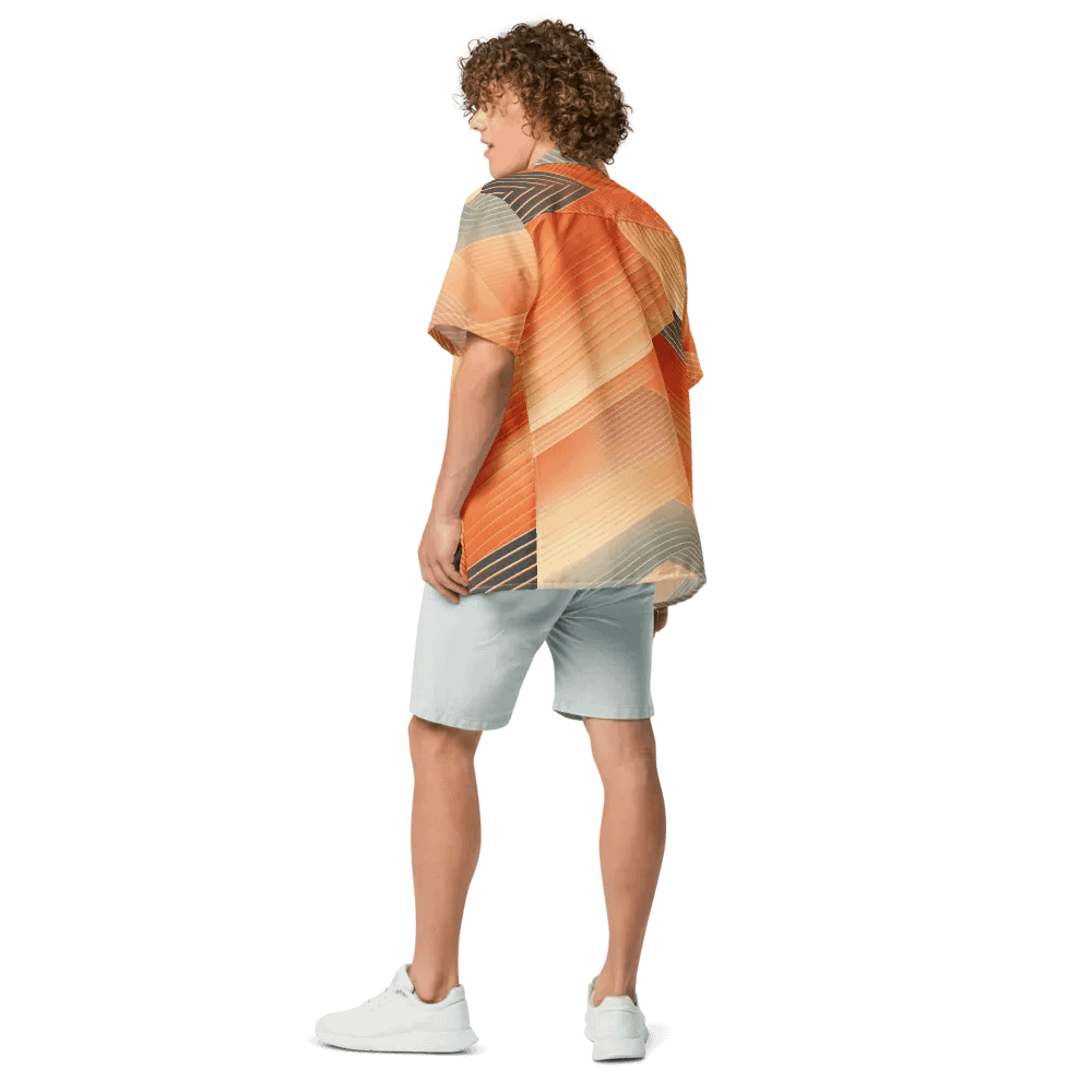 Men's Full-Print-7 Orange Hawaiian Shirt product image (6)