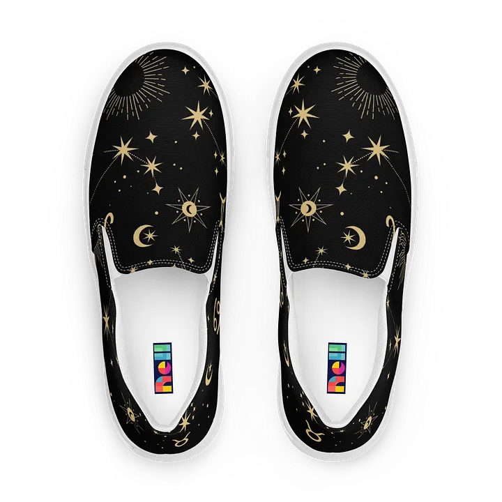 Celestial Zodiac Slip-On Shoes Astrology-Inspired Women's Canvas Sneakers for Spiritual & Cosmic Style product image (1)