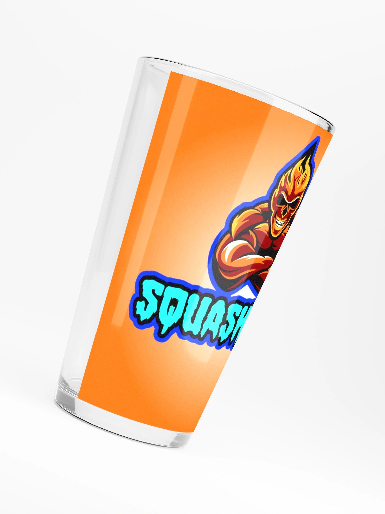 SQUASH1997 Flaming Skull Logo Pint Glass product image (6)