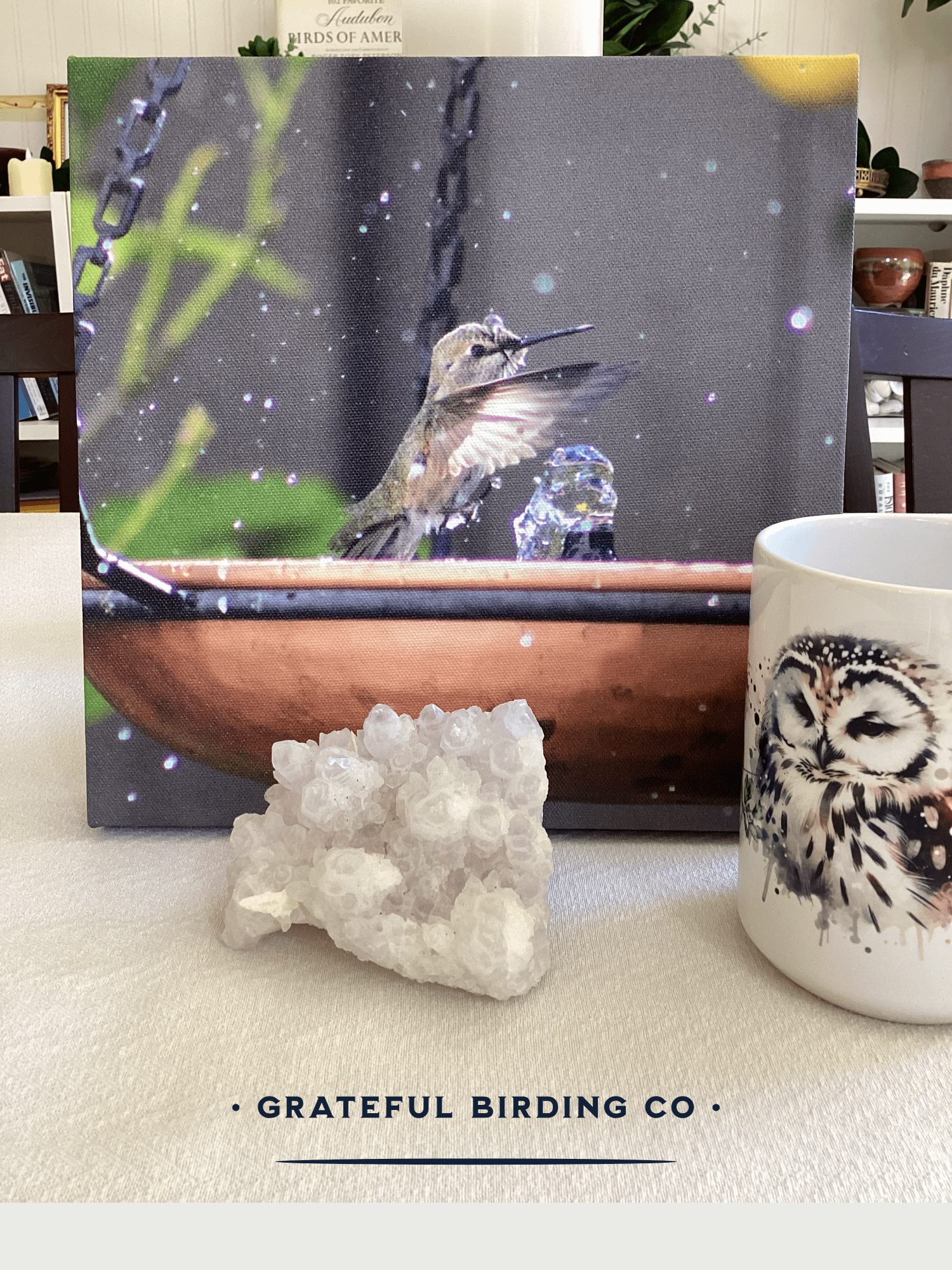 Hummingbird Joy: Splash Bath - Bird Wall Art product image (3)