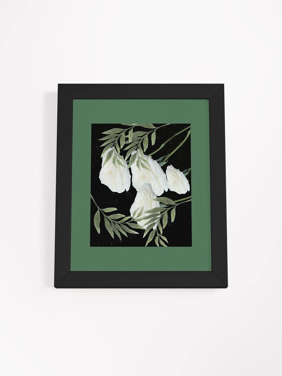 Ethereal White Rose Blossom Framed Poster product image (1)
