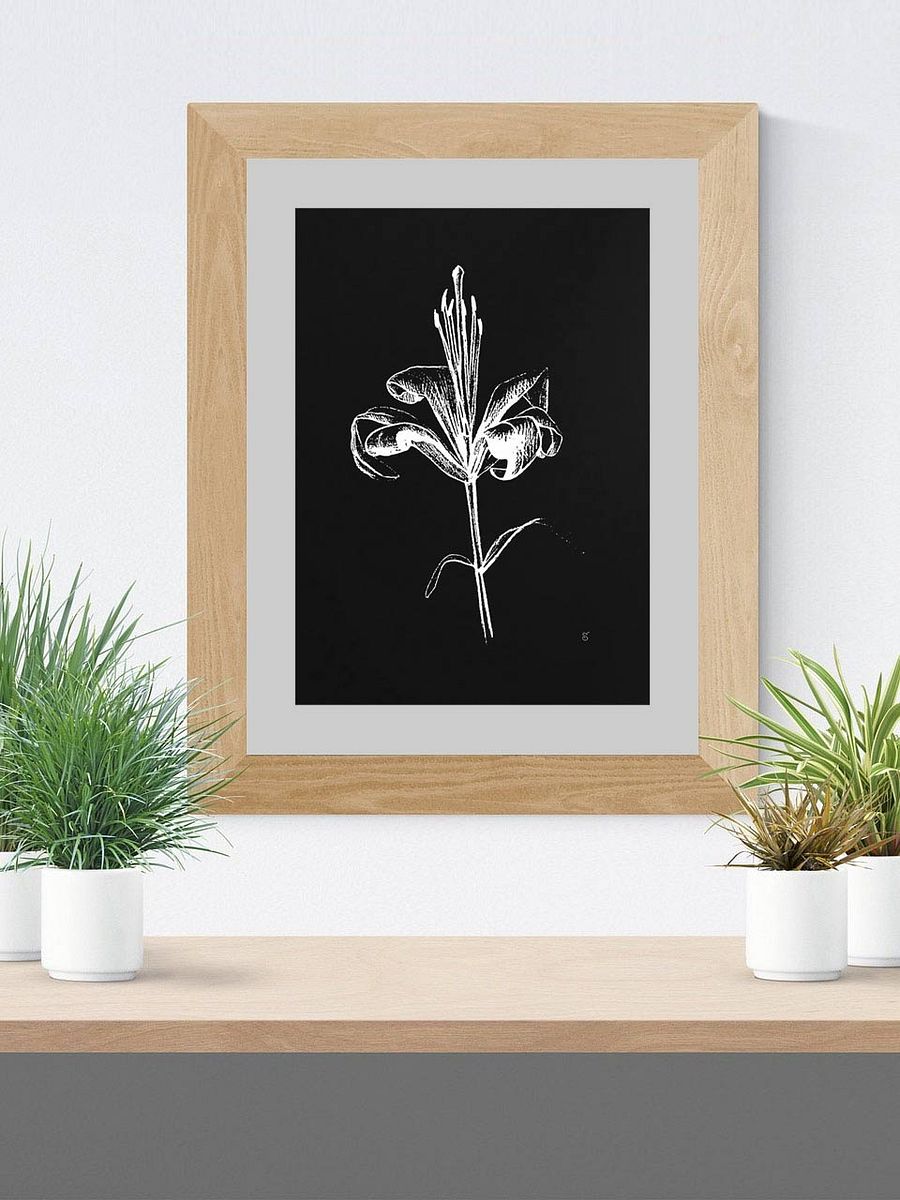 Ethereal Lily Sketch Poster - Fine Flower Dark product image (7)