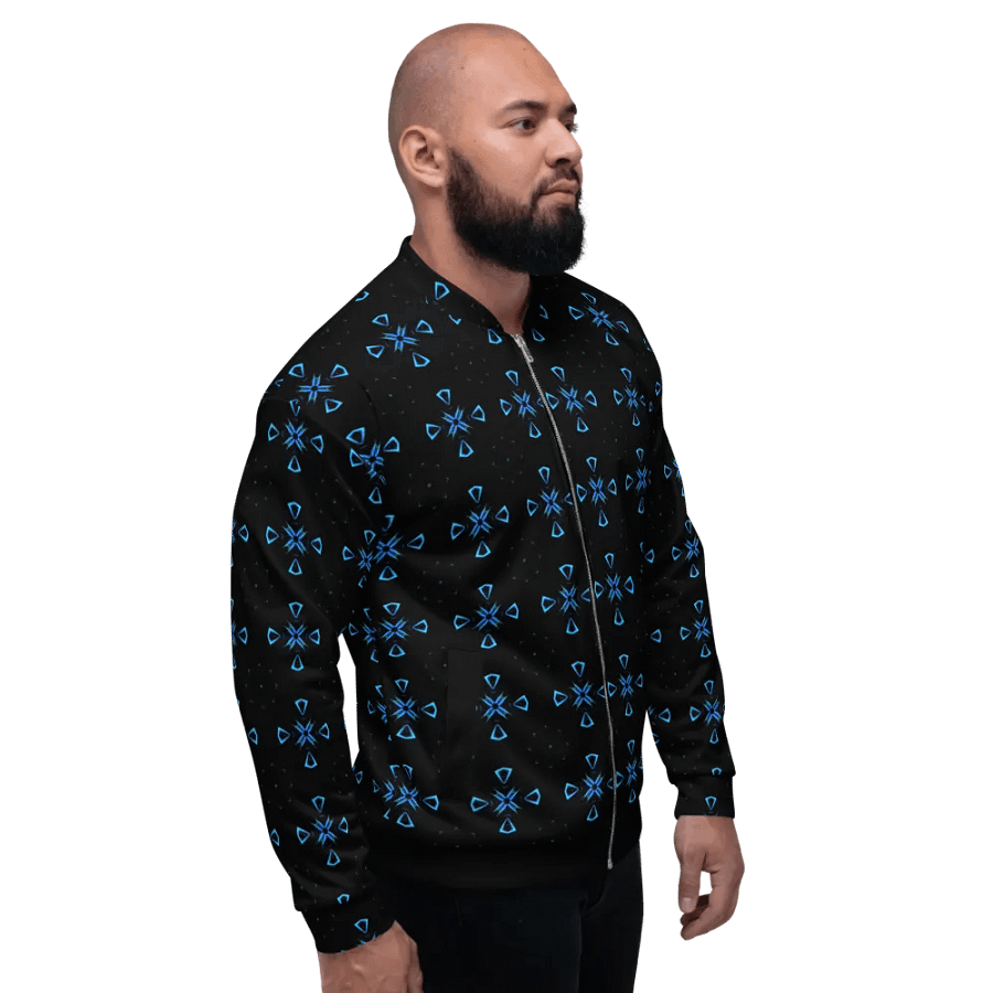 Abstract Multiple Crosses Unisex All Over Print Bomber Jacket product image (5)