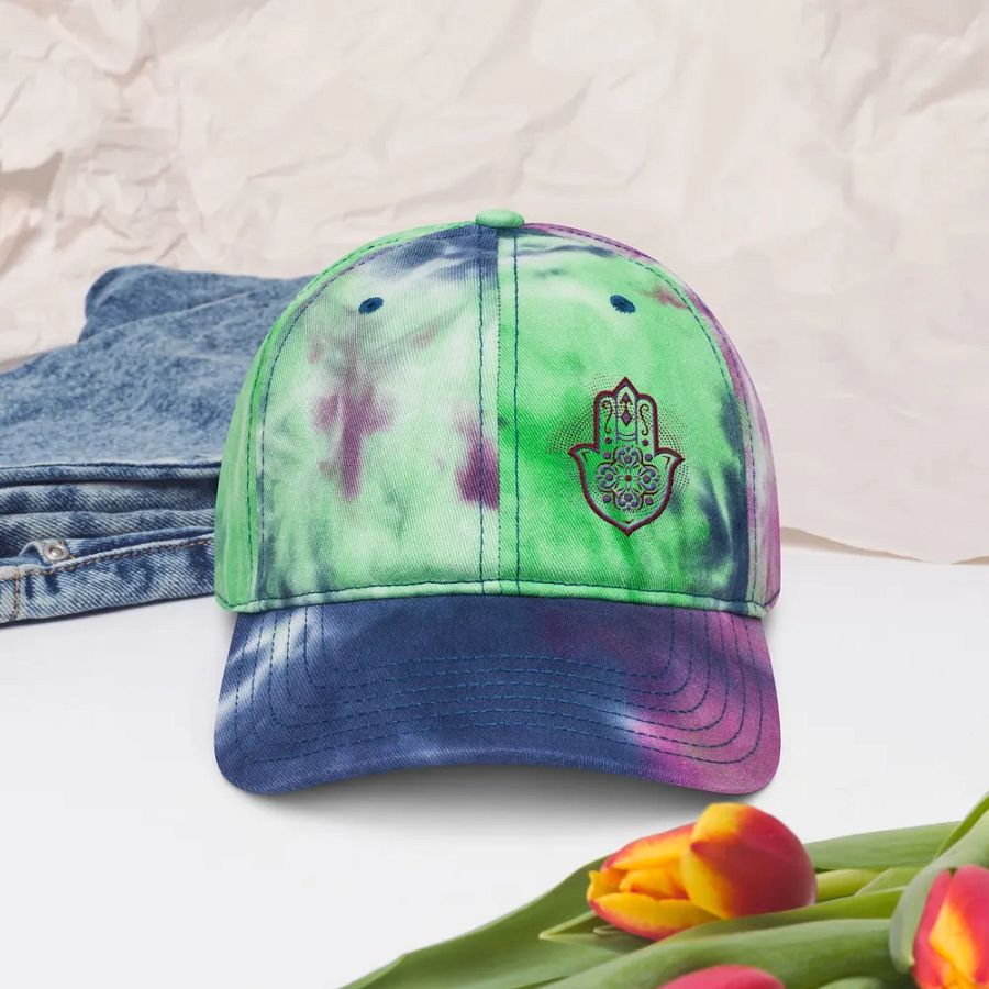 Hamsa Harmony Tie-Dye Dad Hat product image (5)
