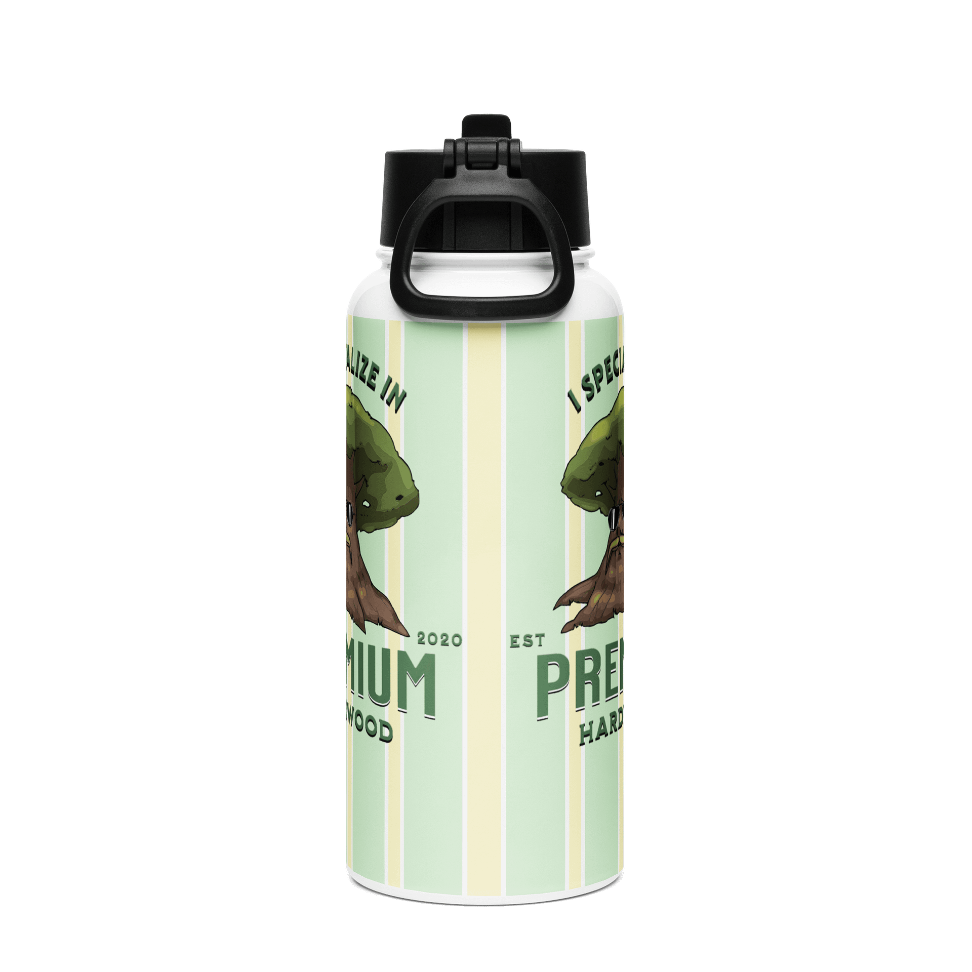 Premium Hardwood Stainless Steel Water Bottle with a Straw Lid product image (2)