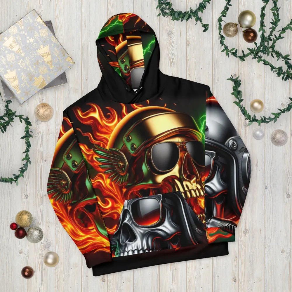 Fierce Skull Firestorm - Unisex Skull Hoodie #51 product image (10)