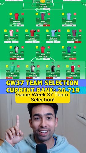 DIFFERENTIAL TIME!
My team selection for FPL GW37, including my captaincy decision!
Like and Subscribe if you enjoy the video...