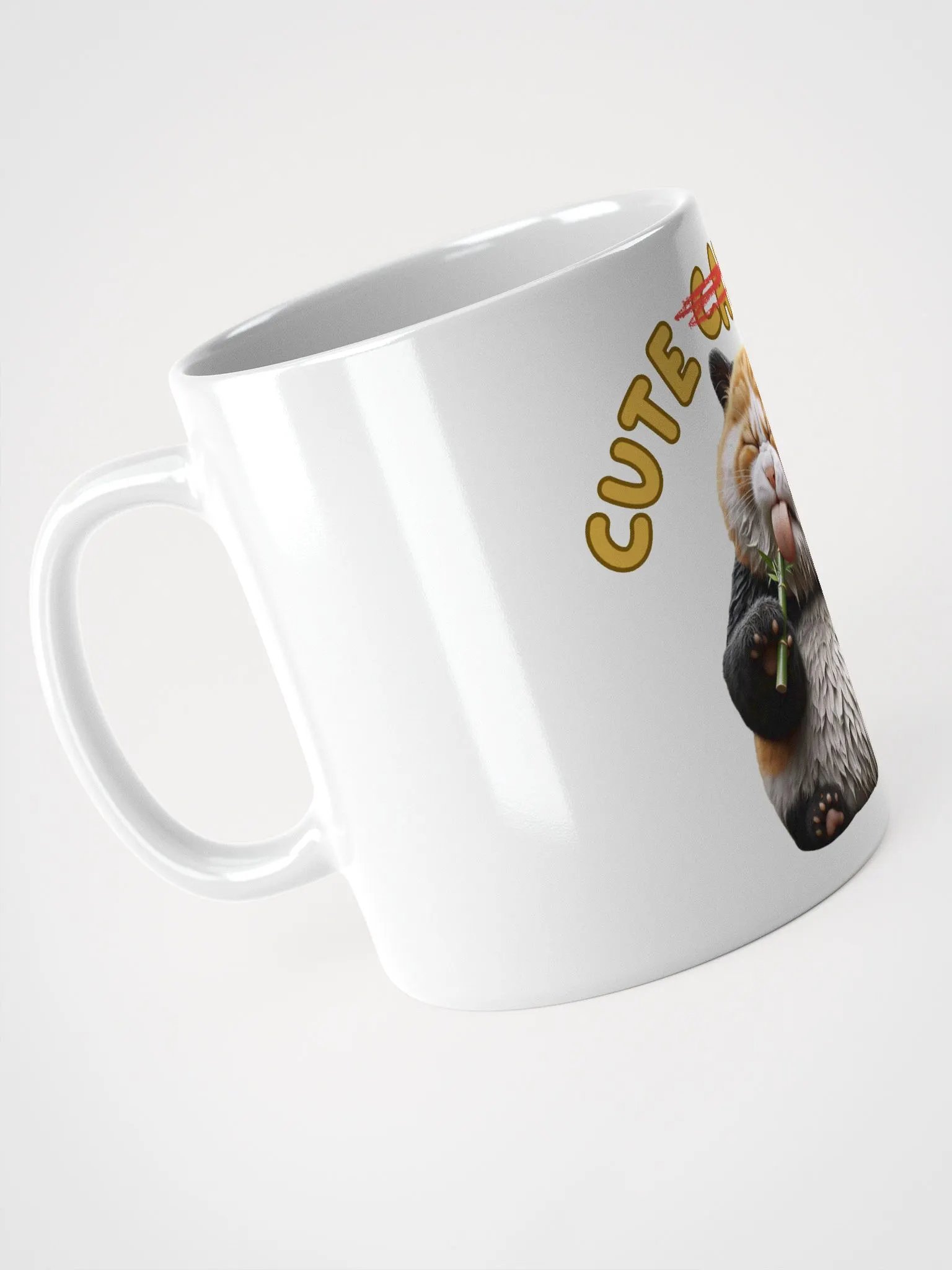 'Cute Not Cat But Panda' White Glossy Mug🐱🐼😄 product image (2)