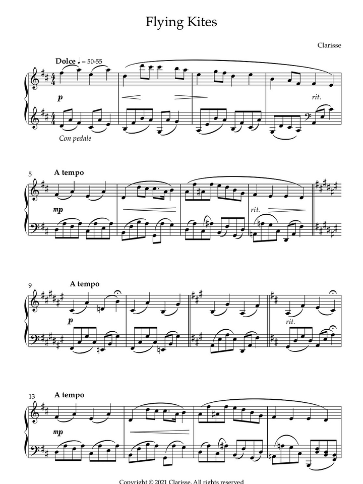 Flying Kites - Sheet Music product image (1)