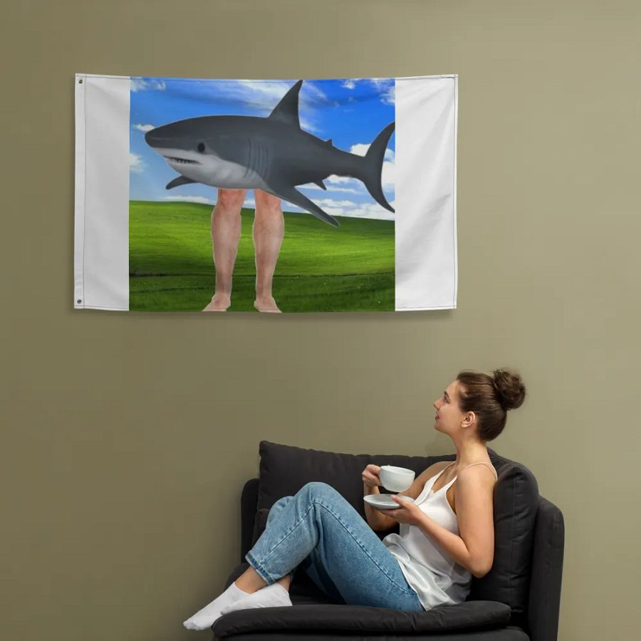 Shark Religion Funny Flag product image (12)