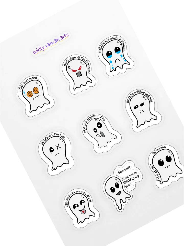 Boo-tiful Ghostly Expressions Sticker Sheet product image (1)