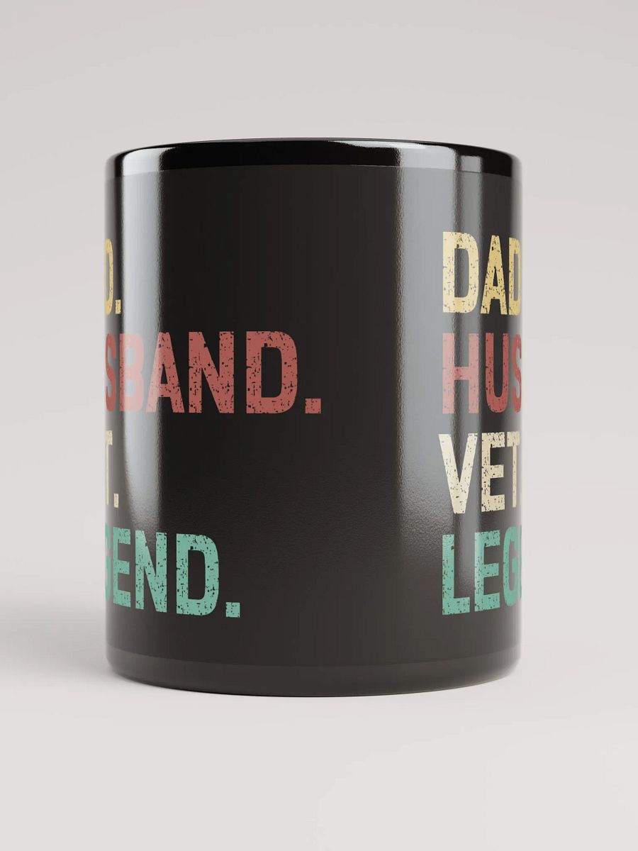 "Dad-Husband-vet-Legend" black glossy mug product image (3)