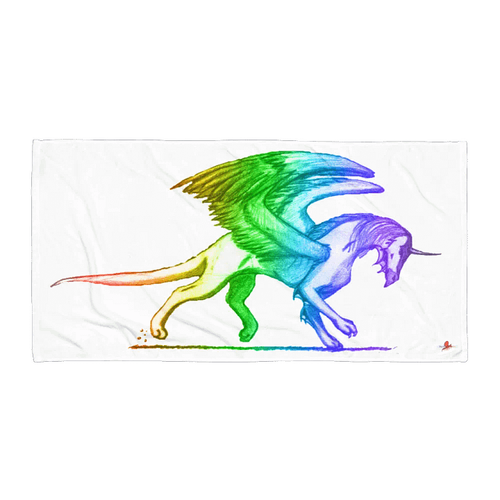 Feather Winged Dragon Bath Towel (Rainbow) product image (1)