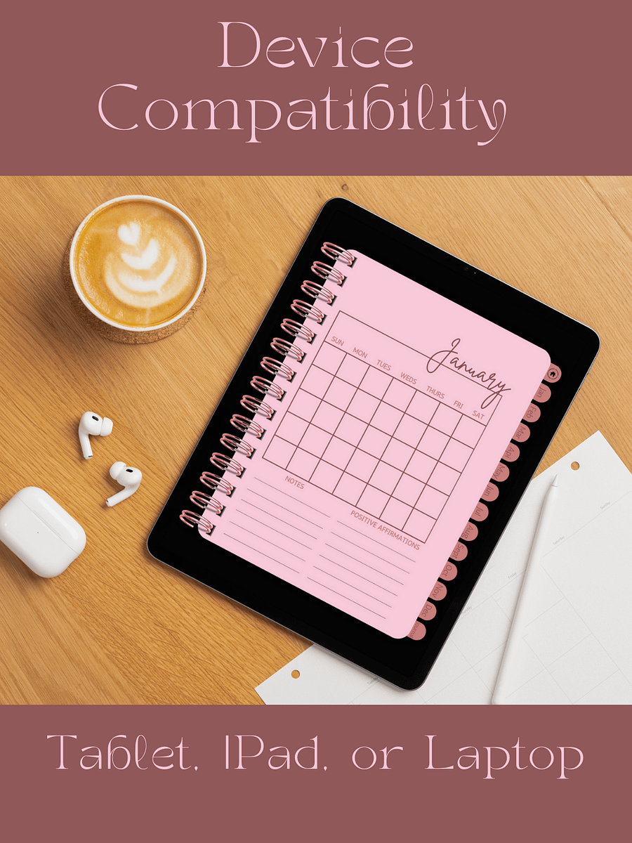 Elegant Christain Digital Planner/Digital Monthly Planner | Hyperlinked Journal | Undated 12-Month Calendar product image (2)