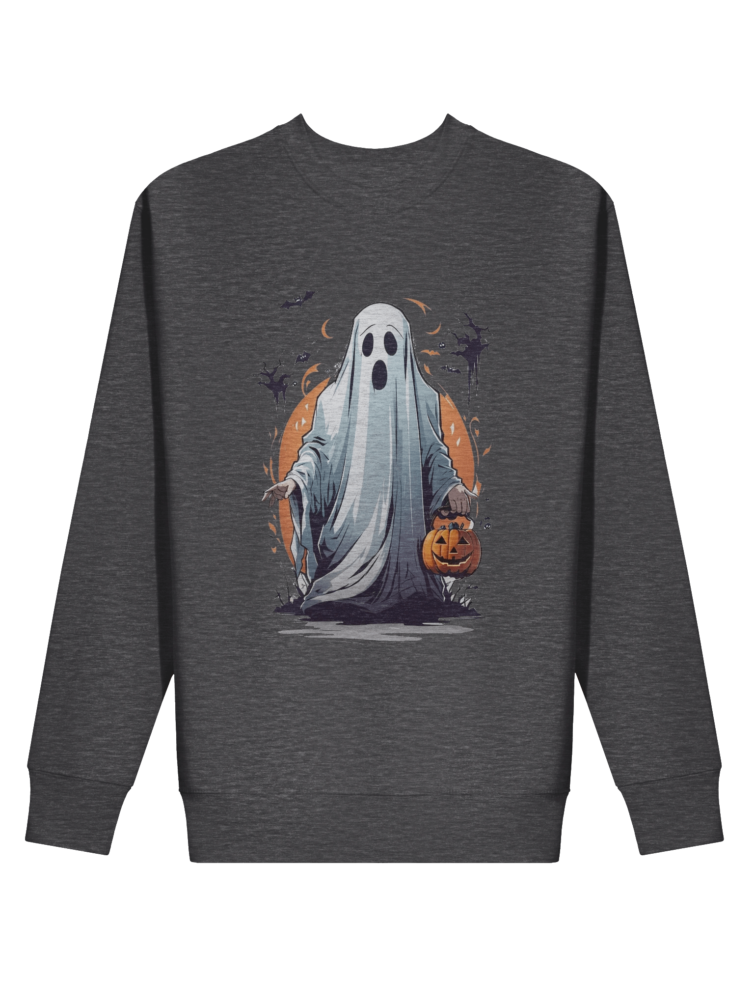 Spooky Ghost Sweatshirt – Cozy Halloween Pullover with Pumpkin Trick-or-Treat Design product image (2)