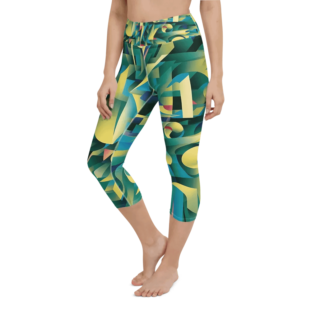 Abstract Lithographic Pattern Design Yoga Capri Legging - V8 product image (8)