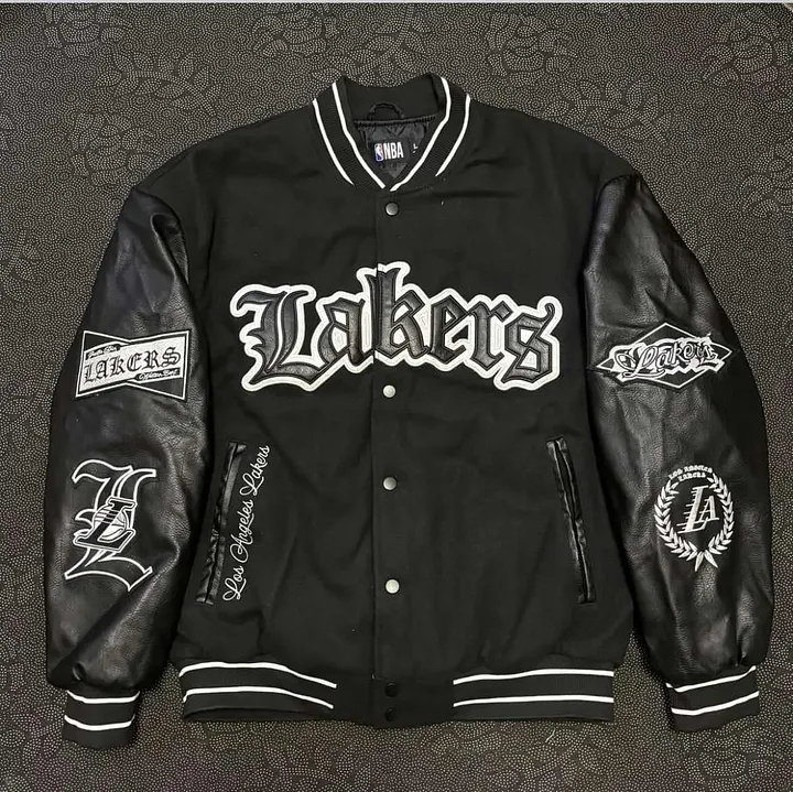 NBA OLD ENGLISH LAKERS LEATHER JACKET ( Limited to 1pc only / Size - XL ) product image (1)