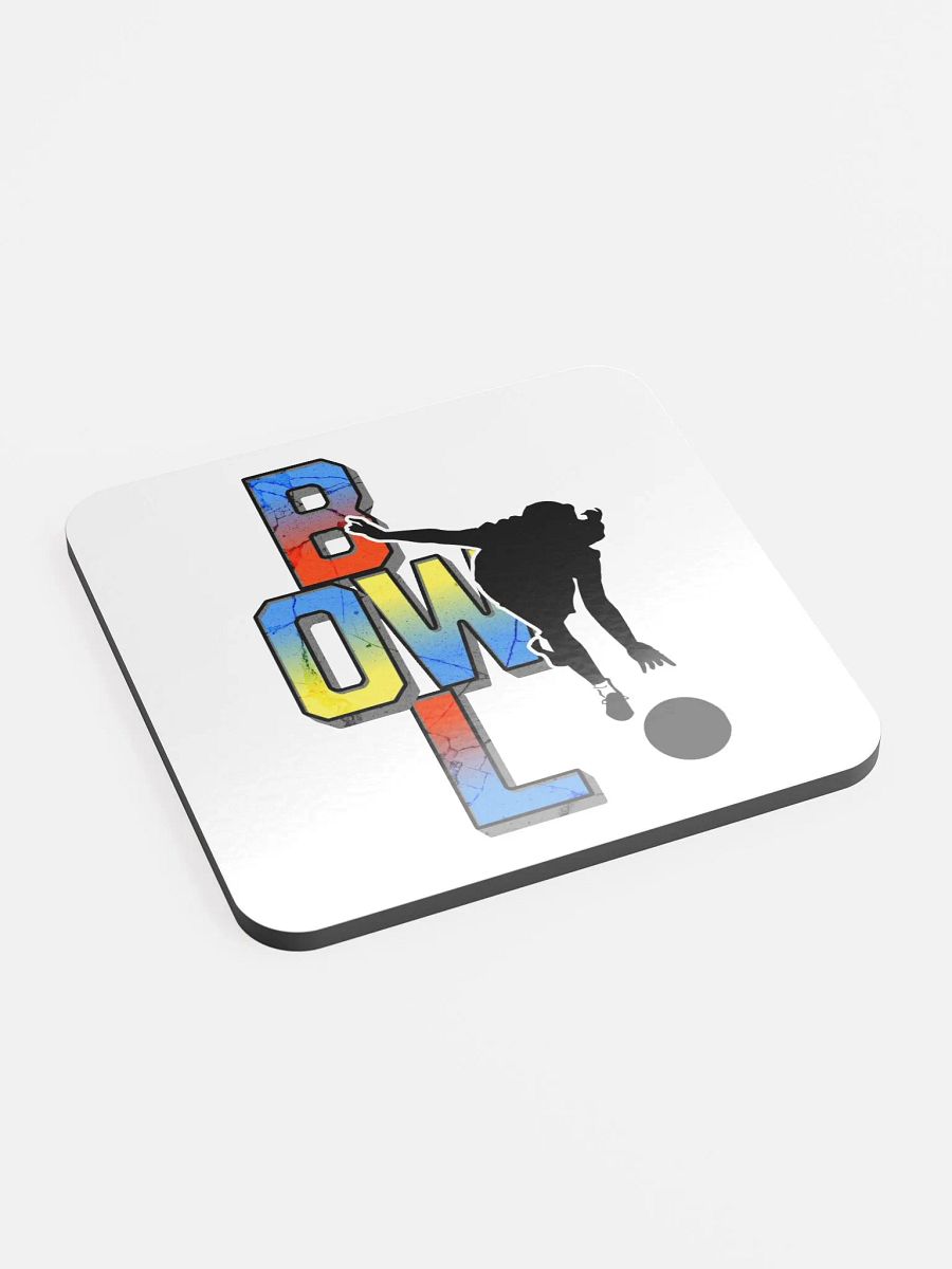 Bowl Woman Strike Silhouette Glossed Cork Coaster product image (3)