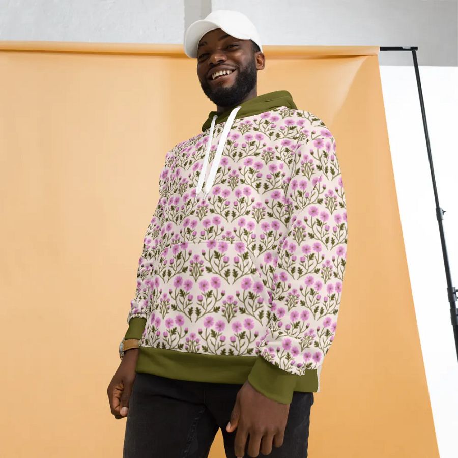 Harmony of Mums - Pink and Green - All Over Hoodie product image (5)