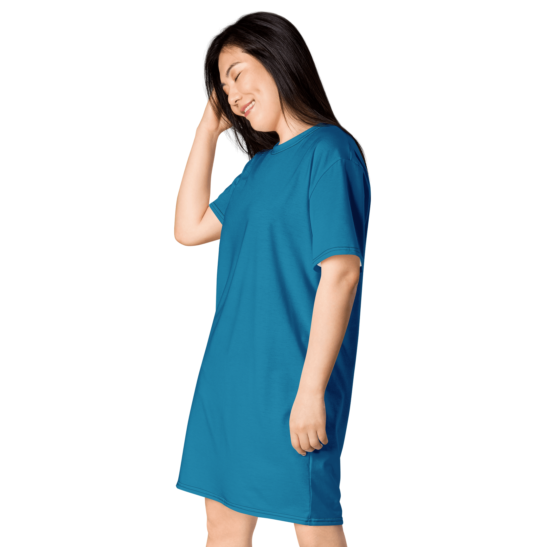 Oversized T-Shirt Dress - Vibrant Pelorous, Sizes 2XS-6XL product image (3)