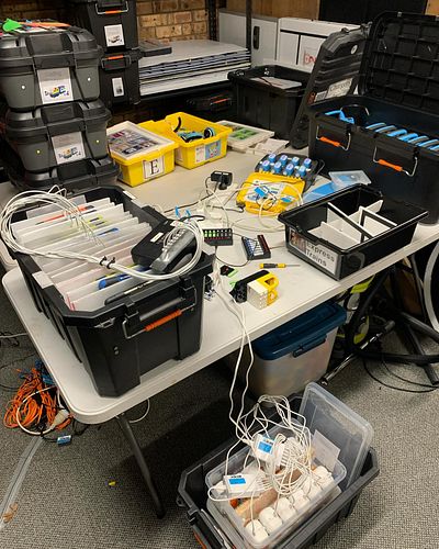 Organised chaos! Getting ready for some school workshops!
